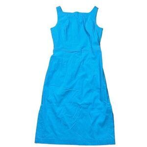 Express Women's Sleeveless Sheath Dress Size 10 Turquoise Blue Midi Length Y2K